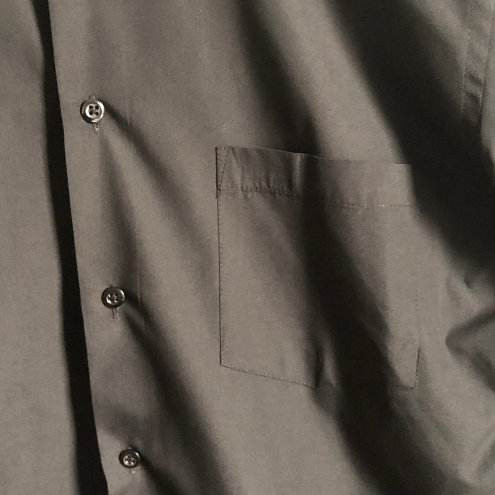 Black Athletic Fit Arrow Button Up Dress Shirt